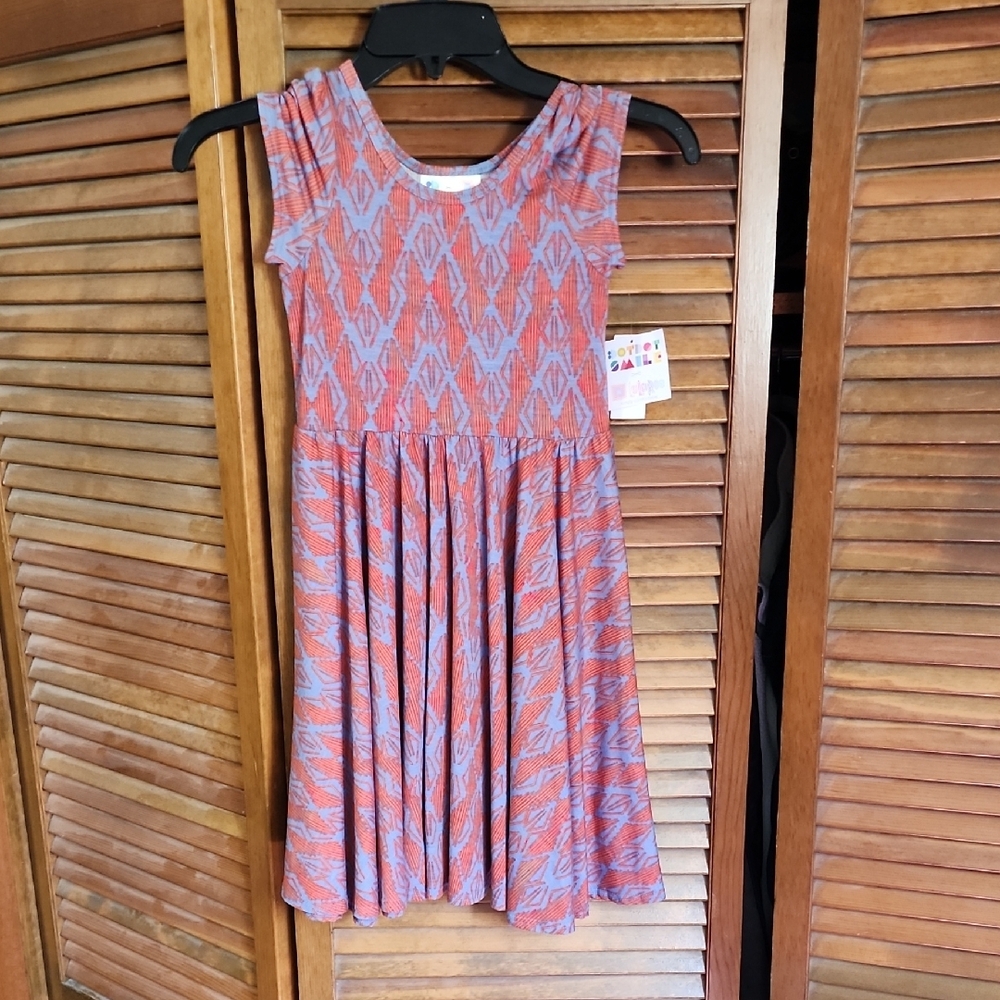 LuLaRoe Kids Casual Dress - Red and Blue